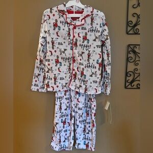 The Grinch Youth Boy's or Girl's Flannel Holiday Coat Pajama Set LG 10/12